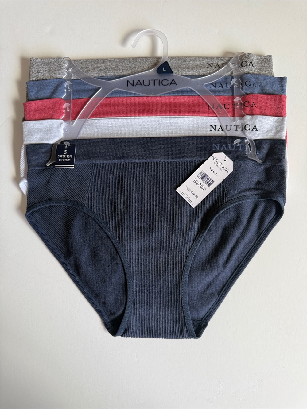 NAUTICA HIPSTERS SUPER SOFT PANTIES SZ L NEW!